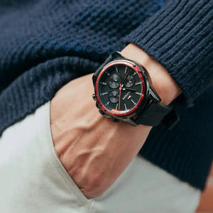 Tommy Hilfiger 1791793 Mason Black Dial Black Rubber Strap Watch for Men Tommy Hilfiger