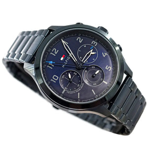 Tommy Hilfiger 1791853 Asher Chronograph Blue Dial Blue Steel Strap Watch For Men Tommy Hilfiger