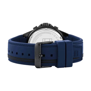 Tommy Hilfiger 1791860 Aiden Chronograph Blue Dial Blue Silicone Strap Watch For Men Tommy Hilfiger