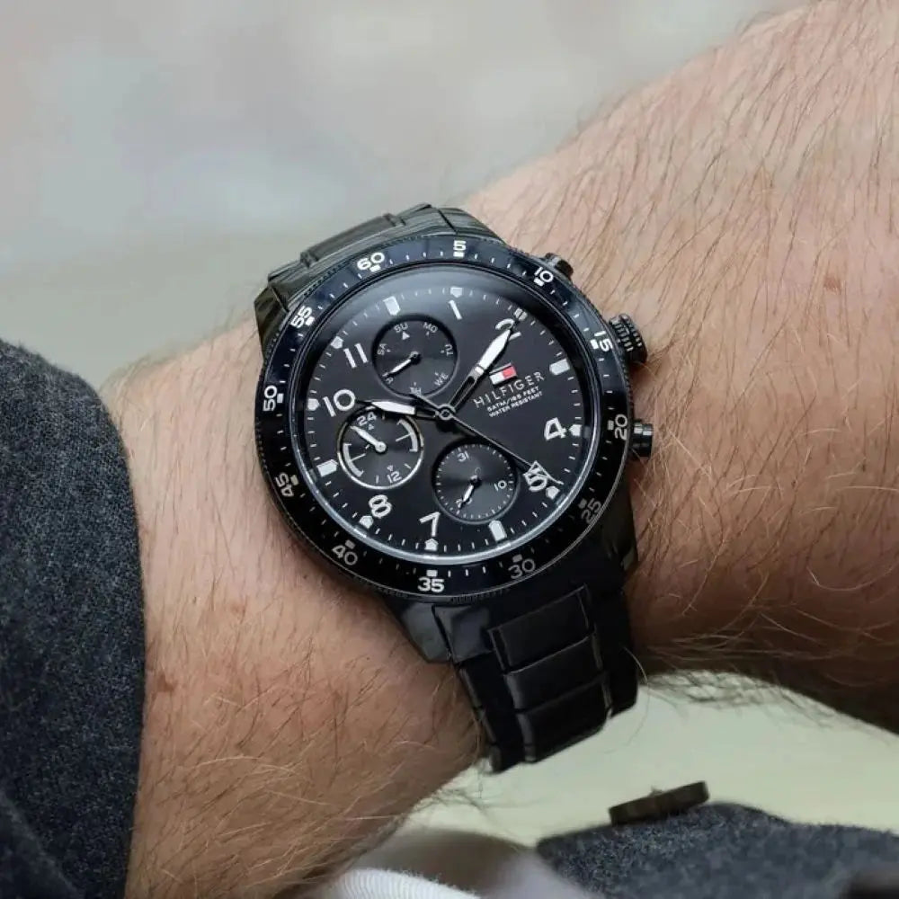 Tommy Hilfiger 1791951 Jimmy Chronograph Grey Dial Grey Steel Strap Watch For Men Tommy Hilfiger