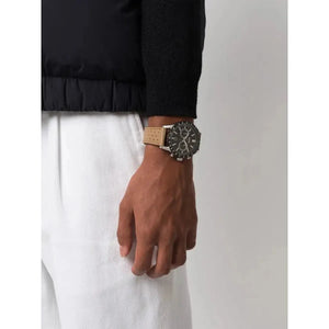 Hugo Boss 1513964 Allure Black Dial Brown Leather Strap Watch for Men Hugo Boss