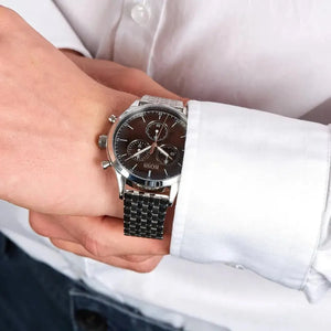 Hugo Boss 1513652 Companion Black Dial Silver Steel Strap Watch for Men Hugo Boss