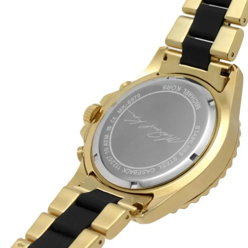 Michael Kors MK8979 Everest Chronograph Black Dial Two Tone Steel Strap Watch For Men Michael Kros