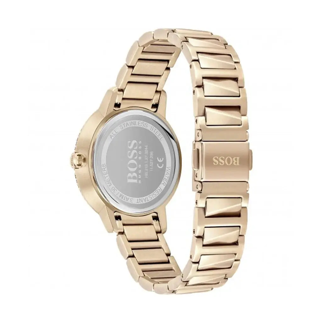 Hugo Boss 1502540 Signature Gold Dial Gold Stainless Steel Strap Watch for Women Hugo Boss