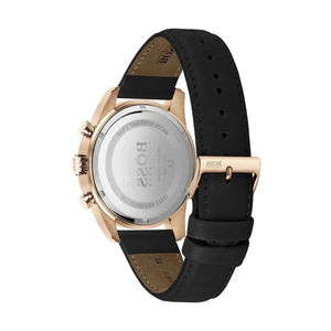 Hugo Boss 1513783 Skymaster Chronograph Blue Dial Black Leather Strap Watch for Men Hugo Boss