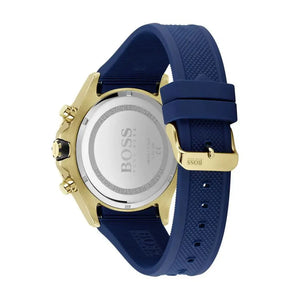 Hugo Boss 1513822 Globetrotter Blue Dial Blue Silicone Strap Watch for Men Hugo Boss