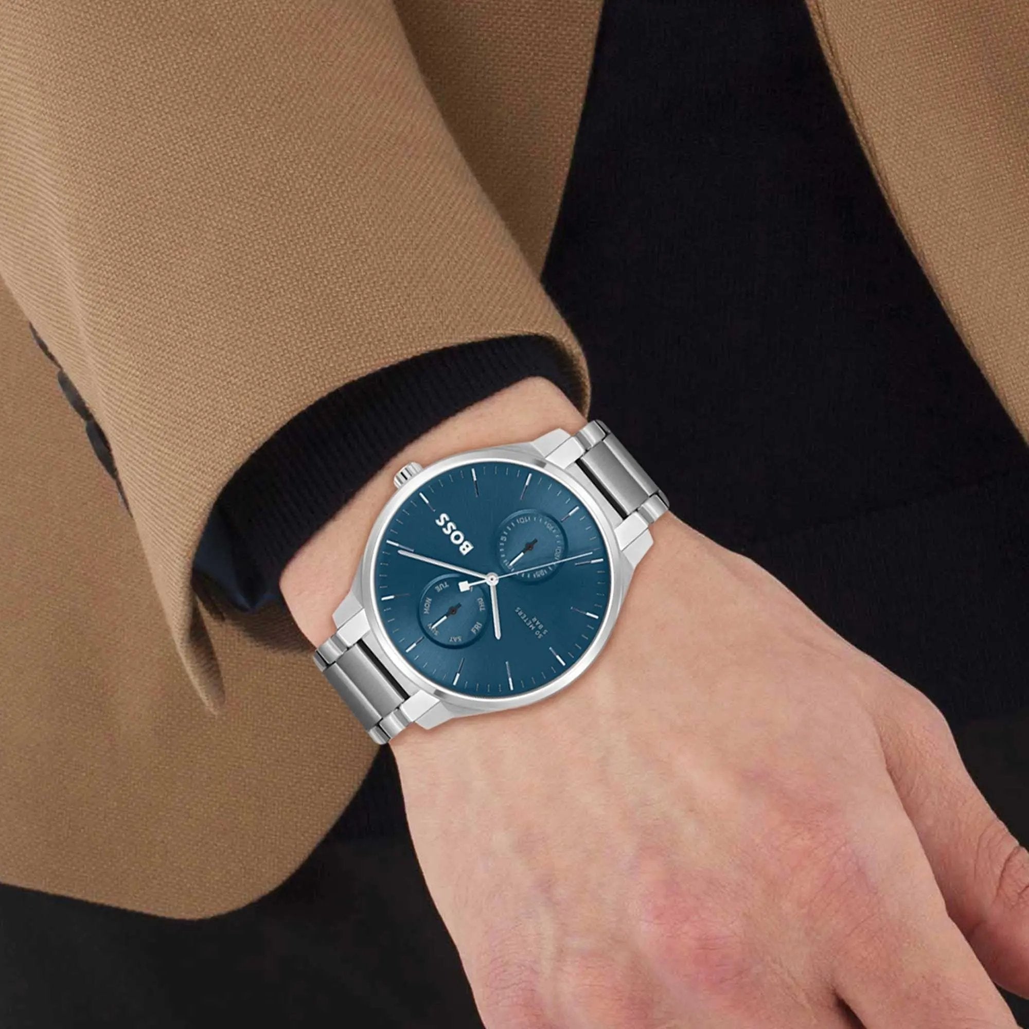 Hugo Boss 1514106 Tyler Stainless Steel Quartz 43mm Men’s Watch Hugo Boss