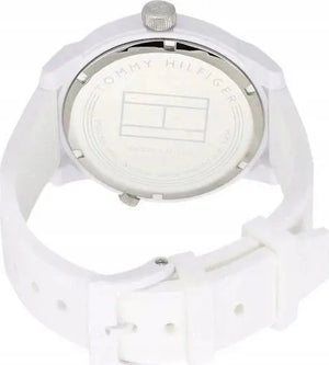 Tommy Hilfiger 1791324 Denim White Dial White Rubber Strap Watch for Men Tommy Hilfiger