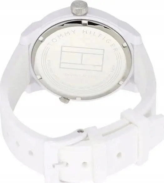 Tommy Hilfiger 1791324 Denim White Dial White Rubber Strap Watch for Men Tommy Hilfiger