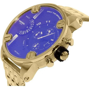 Diesel DZ7347 Mr Daddy Blue Dial Gold Steel Strap Watch For Men Diesel