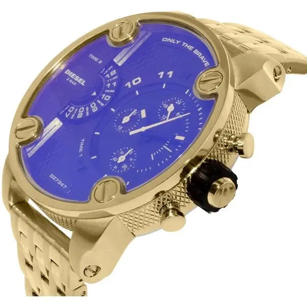 Diesel DZ7347 Mr Daddy Blue Dial Gold Steel Strap Watch For Men Diesel