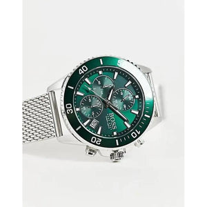 Hugo Boss 1513905 Admiral Green Dial Silver Mesh Bracelet Watch for Men Hugo Boss