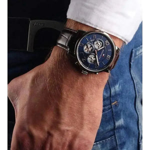 Tommy Hilfiger 1791290 Keagan Chronograph Blue Dial Brown Leather Strap Watch for Men Tommy Hilfiger