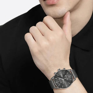 Hugo Boss 1513769 Associate Black Dial Black Mesh Bracelet Watch for Men Hugo Boss