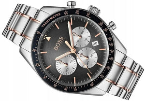 Hugo Boss 1513634 Trophy Chronograph Grey Dial Silver Steel Strap Watch for Men Hugo Boss