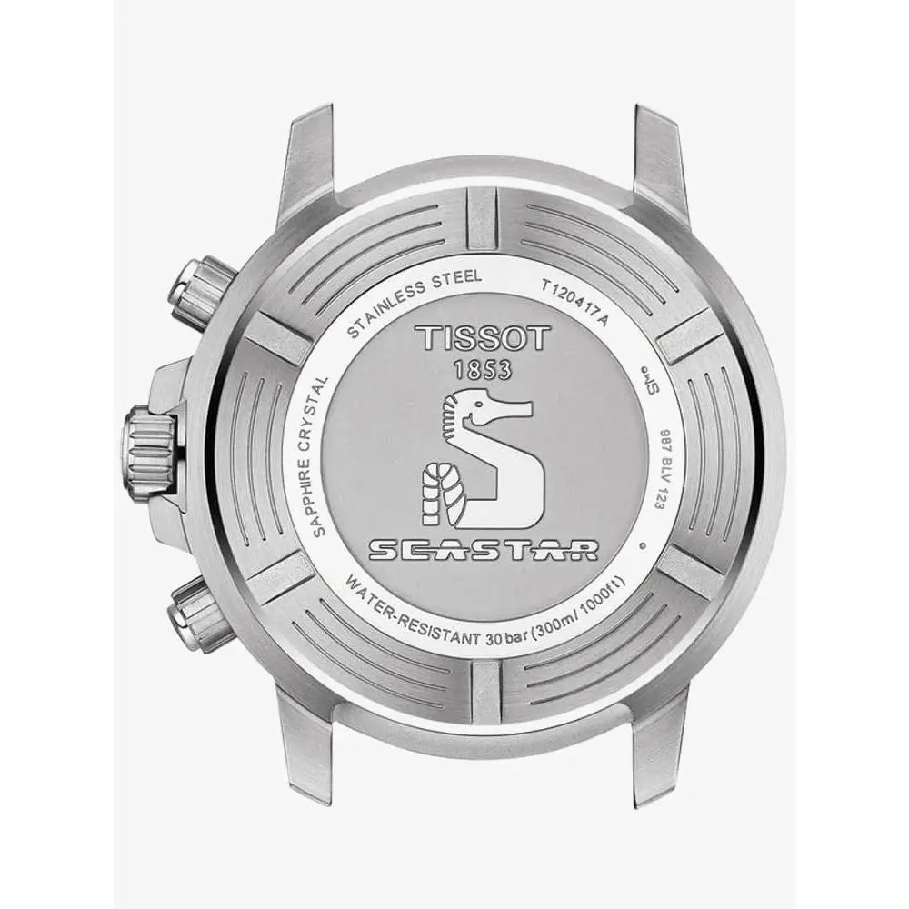 Tissot T120.417.11.041.02 Seastar 1000 Chronograph Blue Dial Silver Mesh Bracelet Watch For Men Tissot