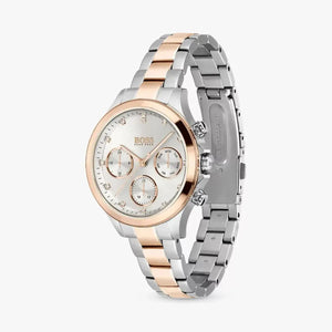 Hugo Boss 1502446 Hera Chronograph Silver Dial Two Tone Steel Strap Watch for Women Hugo Boss
