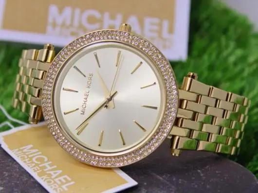 Michael Kors MK3191 Darci Silver Dial Gold Stainless Steel Strap Watch for Women Michael Kros