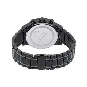 Hugo Boss 1513180 Chronograph Black Dial Black Steel Strap Watch for Men Hugo Boss
