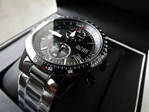 Hugo Boss 1513854 Pilot Edition Chronograph Black Dial Black Steel Strap Watch for Men Hugo Boss