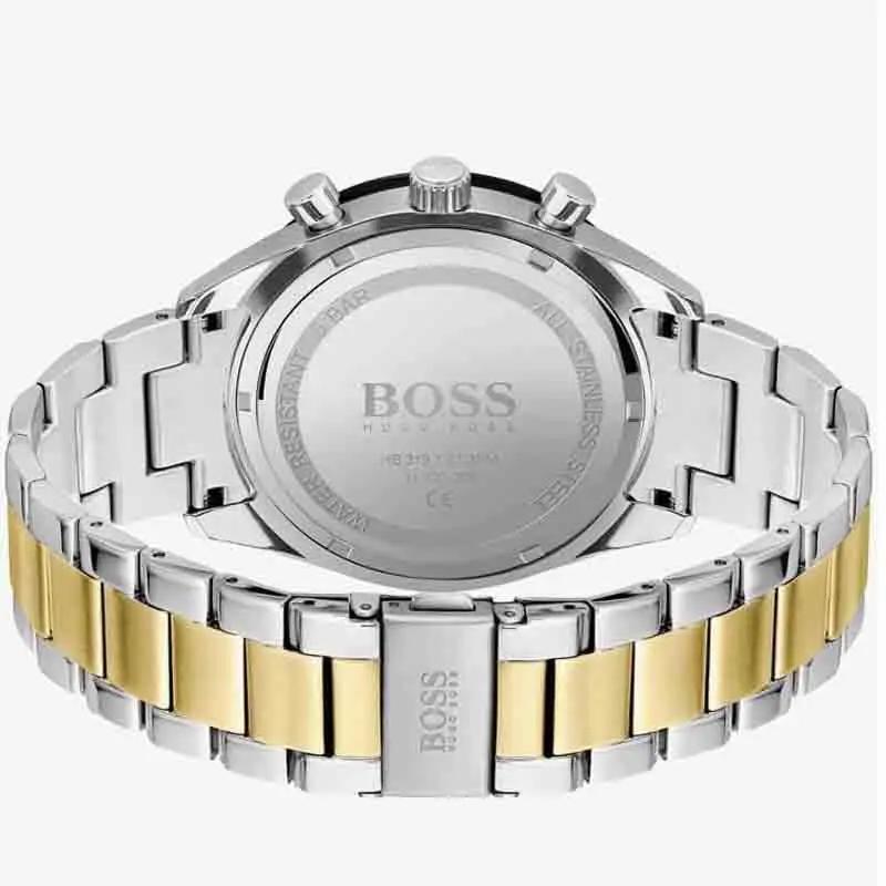 Hugo Boss 1513872 Santiago Green Dial Two Tone Steel Strap Watch for Men Hugo Boss