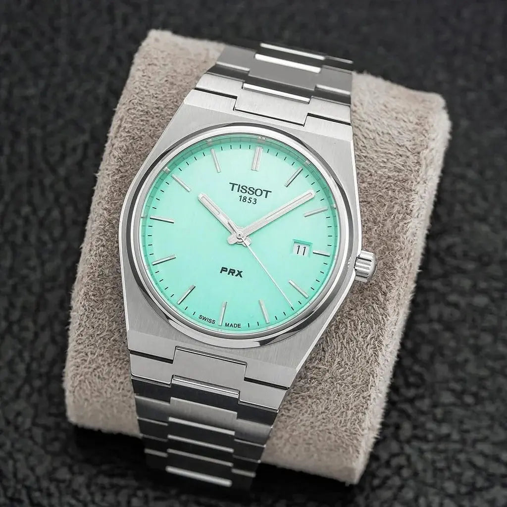 Tissot T137.410.11.091.01 PRX Quartz Light Green Dial Silver Steel Strap Watch for Men Tissot