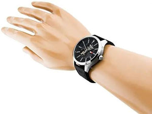 Tommy Hilfiger 1791641 Spencer Skeleton Black Dial Black Leather Strap Watch for Men Tommy Hilfiger