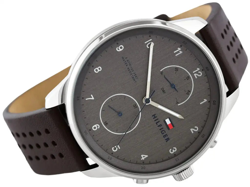 Tommy Hilfiger 1791579 Chase Quartz Brown Dial Brown Leather Strap Watch for Men Tommy Hilfiger