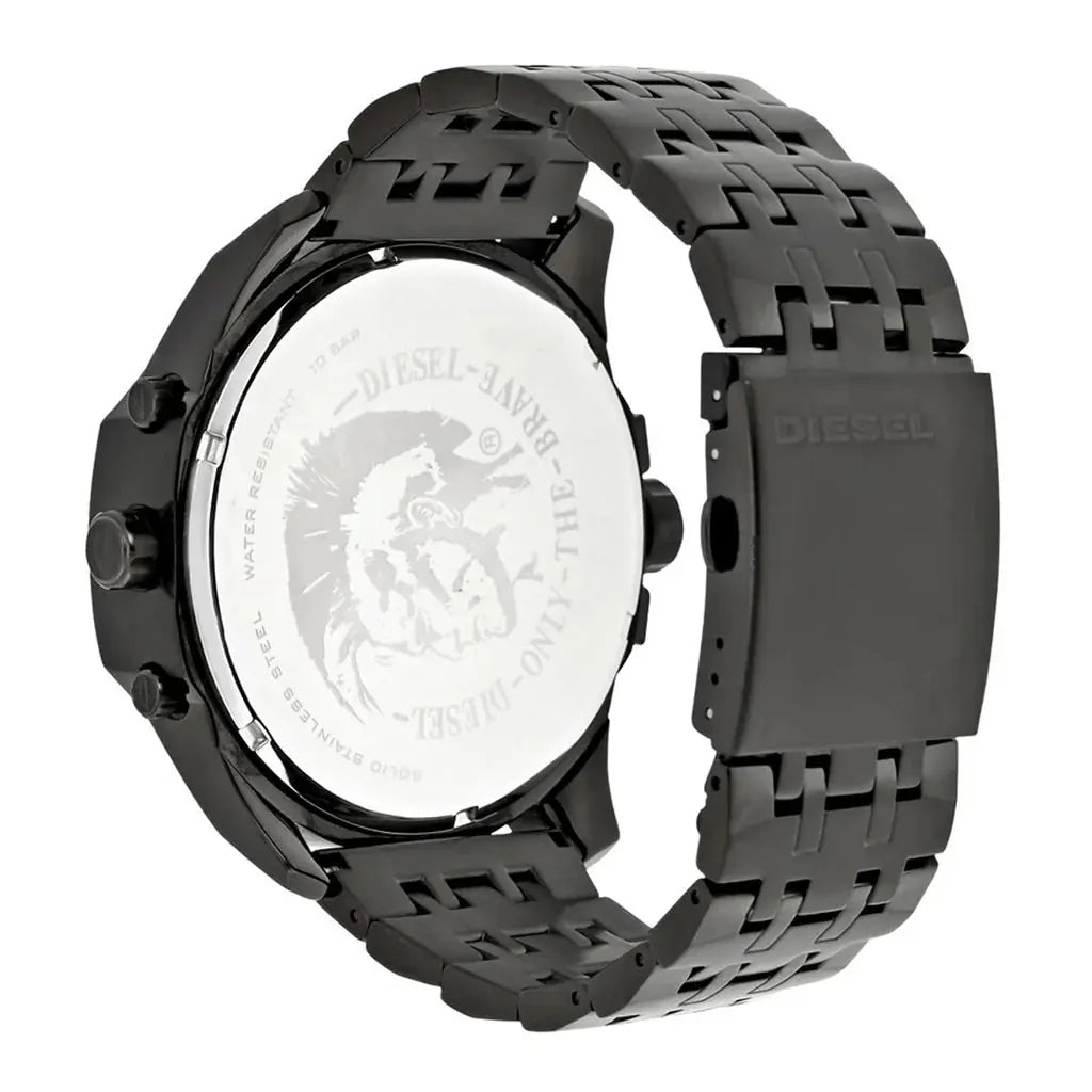 Diesel DZ7373 Uber Chief Chronograph Red Dial Black Steel Strap Watch For Men Diesel