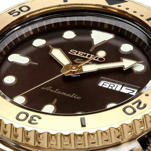 Seiko SRPK24 5 Sports Automatic Brown Dial Two Tone Steel Men’s Watch Seiko