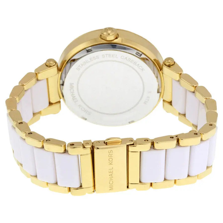 Michael Kors MK6313 Parker White Dial Two Tone Steel Strap Watch for Women Michael Kros