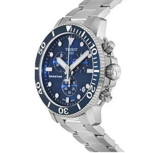 Tissot SeastarT120.417.11.041.00 Chronograph Blue Dial Silver Steel Strap Watch For Men - T120.417.11.041.00 Tissot