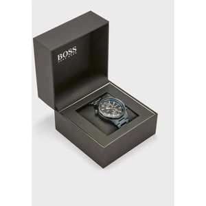 Hugo Boss 1513824 Globetrotter Black Dial Black Steel Strap Watch for Men Hugo Boss