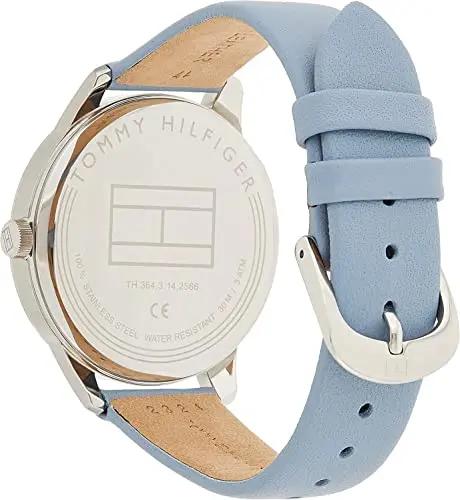 Tommy Hilfiger 1782023 Brooke Silver Dial Blue Leather Strap Watch for Women Tommy Hilfiger