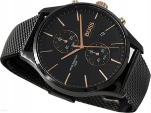 Hugo Boss 1513811 Associate Black Dial Black Mesh Bracelet Watch for Men Hugo Boss