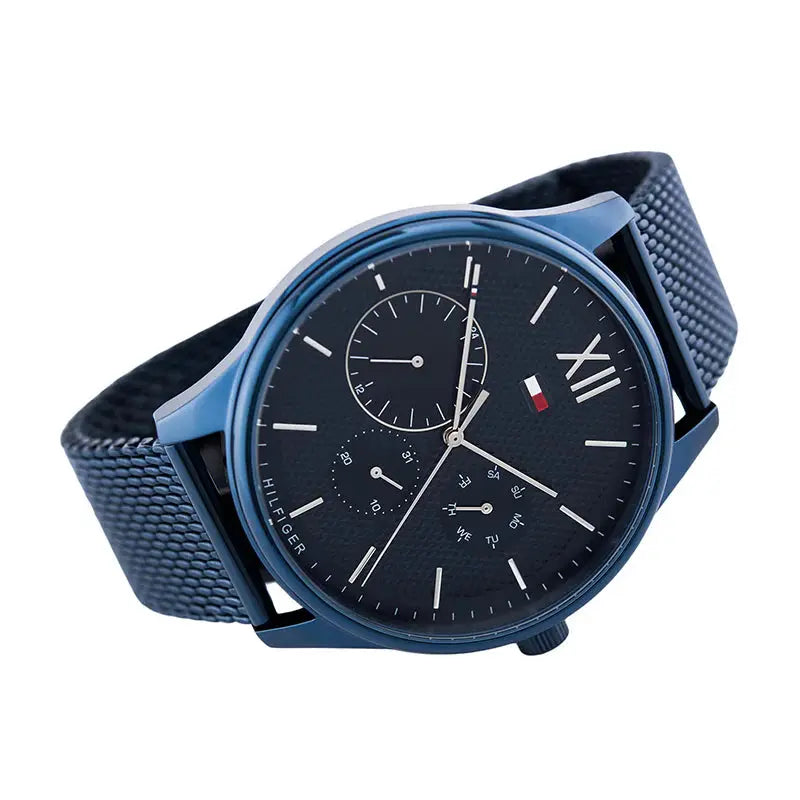 Tommy Hilfiger 1791421 Damon Quartz Blue Dial Blue Mesh Bracelet Watch for Men Tommy Hilfiger
