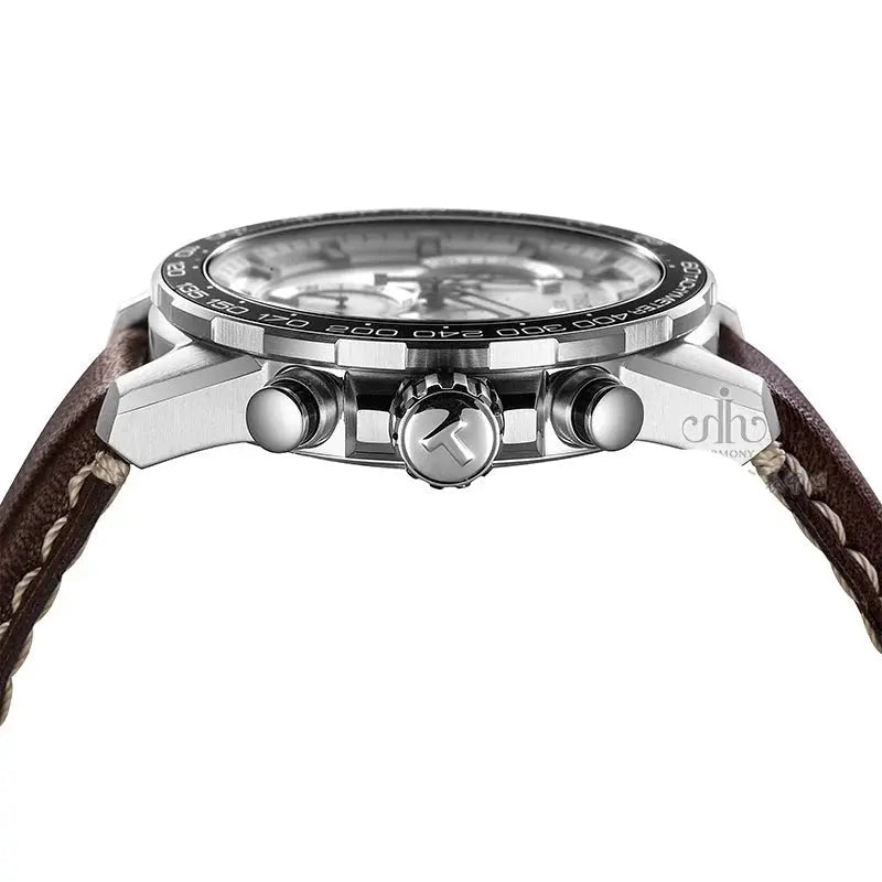 Tissot T125.617.16.031.00 Supersport Chrono Silver Dial Brown Leather Strap Watch for Men Tissot
