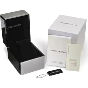 Emporio Armani AR11117 Renato Chronograph Quartz Grey Dial Green Steel Strap Watch For Men Emporio Armani