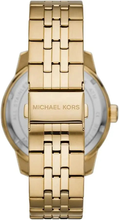 Michael Kors MK7154 Cunningham Multifunction Black Dial Gold Steel Strap Watch For Men Michael Kros