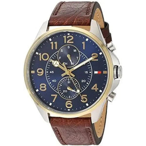 Tommy Hilfiger 1791275 Dean Multifunctional Blue Dial Brown Leather Strap Watch for Men Tommy Hilfiger