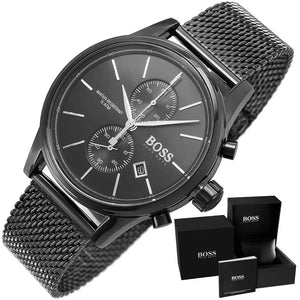 Hugo Boss 1513769 Associate Black Dial Black Mesh Bracelet Watch for Men Hugo Boss