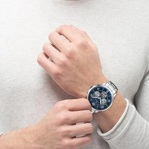 Tommy Hilfiger 1791293 Keagan Blue Dial Silver Steel Strap Watch for Men Tommy Hilfiger