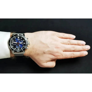 Tissot T120.417.11.041.02 Seastar 1000 Chronograph Blue Dial Silver Mesh Bracelet Watch For Men Tissot