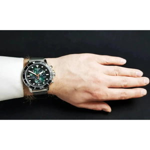 Tissot T120.417.11.091.00 Seastar 1000 Chronograph Green Dial Silver Mesh Bracelet Watch For Men Tissot