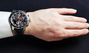 Tissot T125.617.16.051.00 Supersport Chrono Black Dial Black Leather Strap Watch for Men Tissot