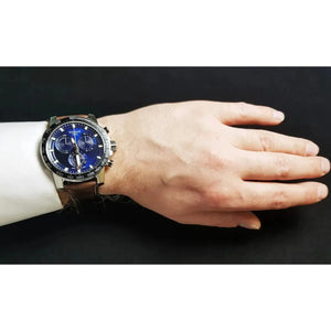 Tissot T125.617.16.041.00 Supersport Chrono Blue Dial Brown Leather Strap Watch For Men Tissot