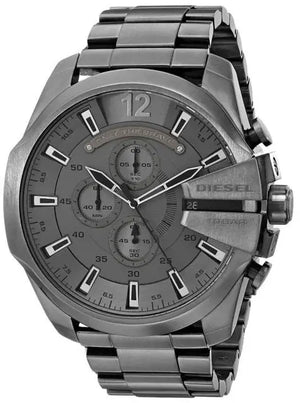 Diesel DZ4282 Mega Chief Chronograph Grey Dial Grey Steel Strap Watch for Men Diesel