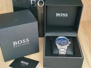 Hugo Boss 1513755 Hero Sport Blue Dial Silver Steel Strap Watch for Men Hugo Boss