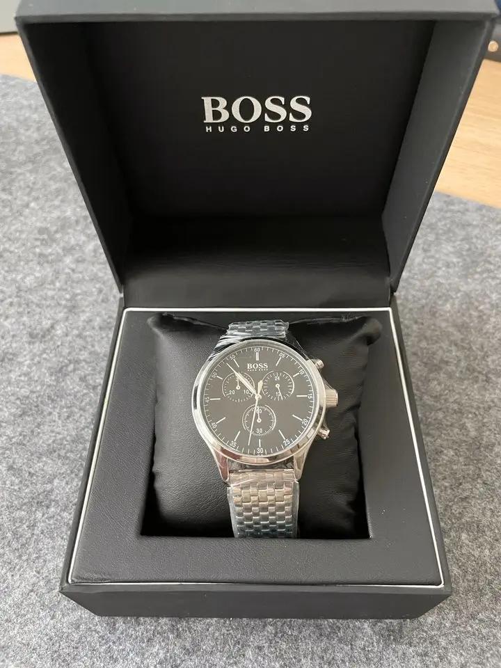Hugo Boss 1513652 Companion Black Dial Silver Steel Strap Watch for Men Hugo Boss