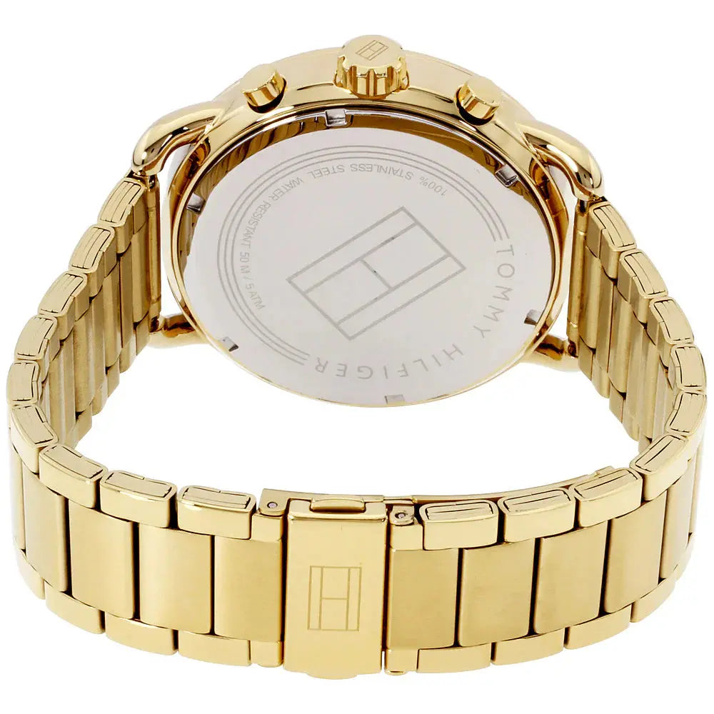 Tommy Hilfiger 1791455 Quartz White Dial Gold Steel Strap Watch for Men Tommy Hilfiger